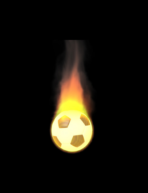 仿真风格燃烧着的火焰足球