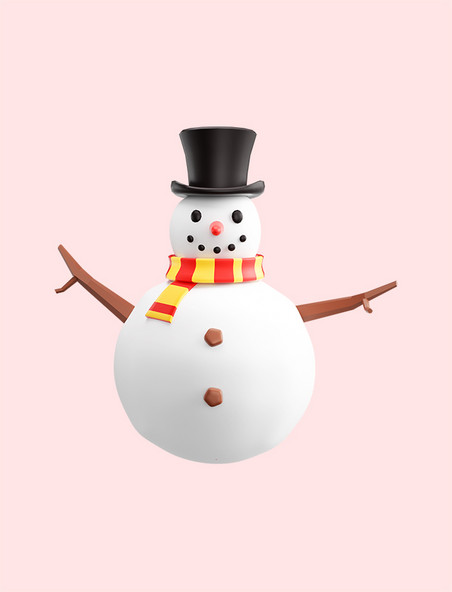 3D立体可爱胖雪人