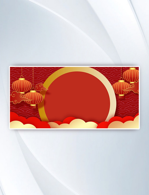 新春新年灯笼红色中国风新年海报背景