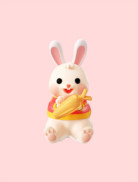 立体新年春节3D卡通可爱兔子形象