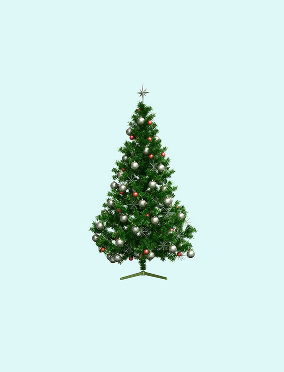 圣诞节圣诞树绿色3D立体