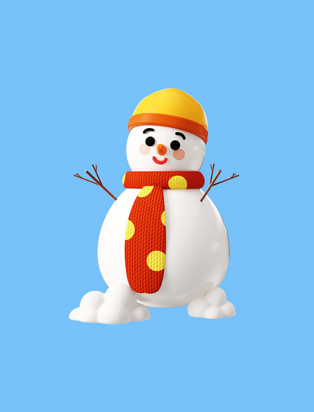 3D冬天冬季立体卡通可爱拟人雪人形象