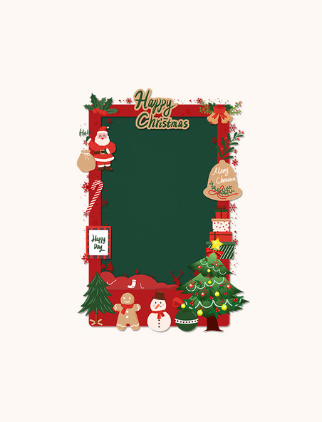 圣诞圣诞节拍照框红色简约相框