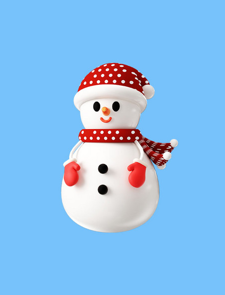 3D冬季冬天立体卡通可爱雪人形象