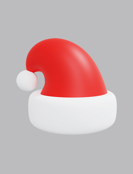 卡通3DC4D立体圣诞节圣诞老人帽子圣诞帽