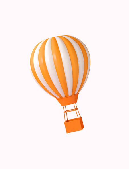 卡通3D橙色立体热气球
