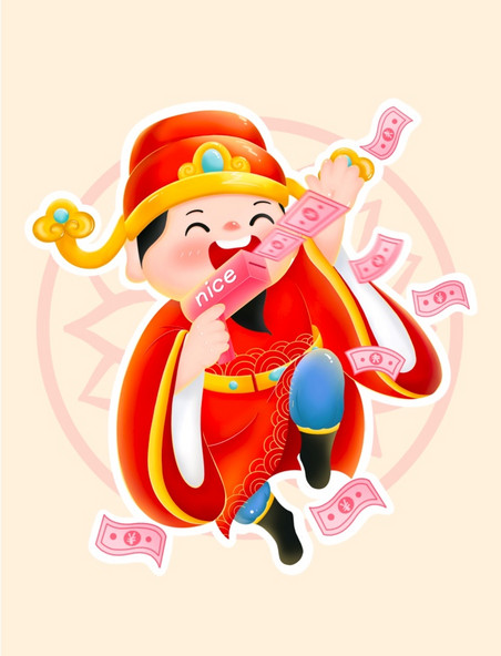 新年新春春节神仙人物财神财源滚滚