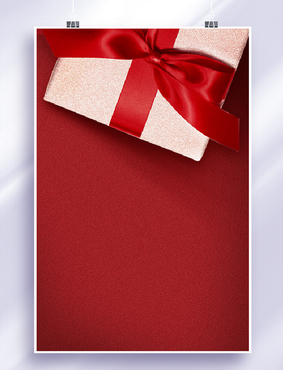 节日礼物红色背景电商促销感恩节礼盒