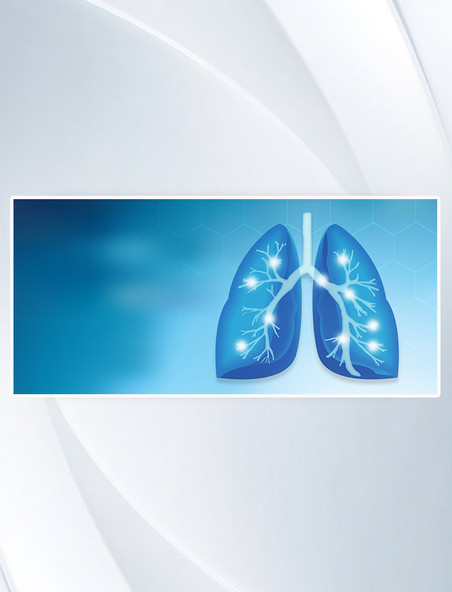 简约蓝色医疗肺部背景图片
