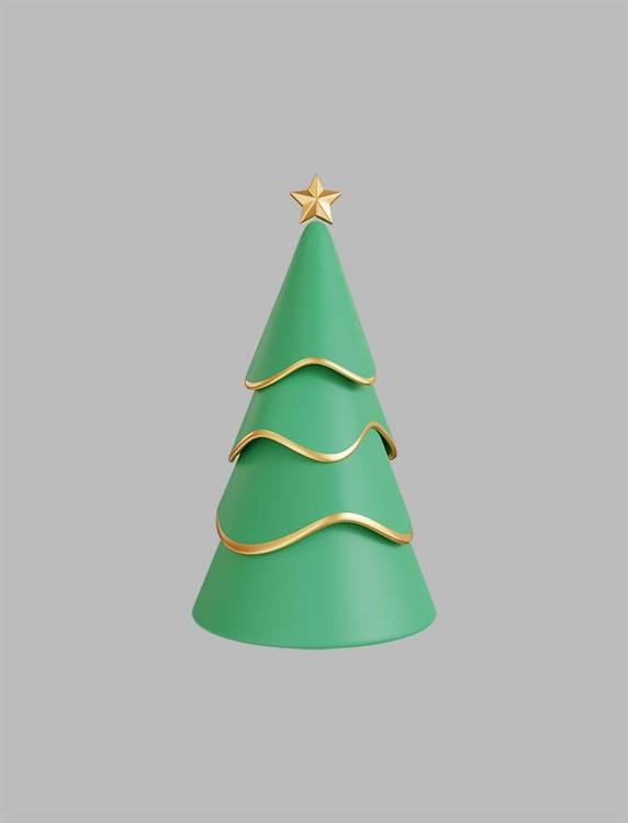 圣诞节 3DC4D立体绿色圣诞树
