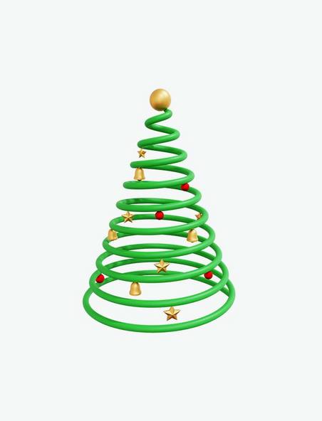 圣诞节3DC4D立体螺旋纹圣诞树