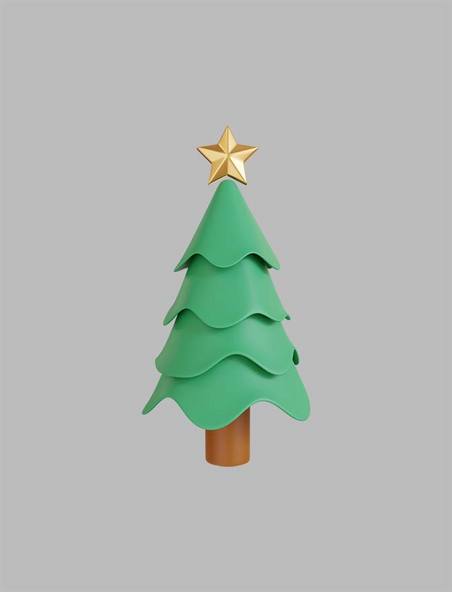 圣诞节 3DC4D立体星星圣诞树