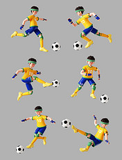 3D立体运动员人物世界杯足球杯踢足球