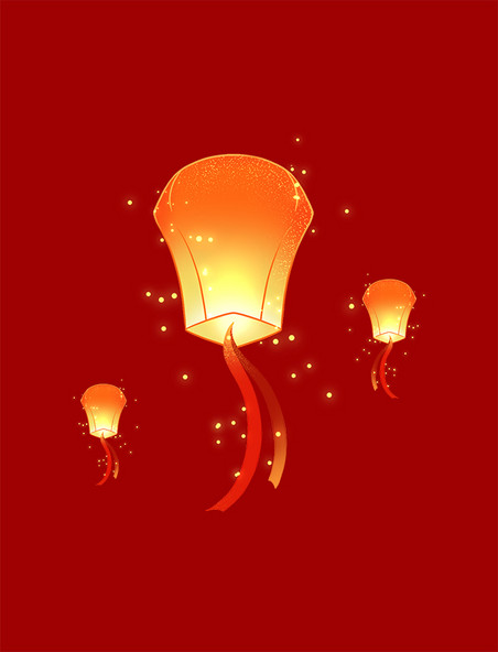 新年春节新春发光孔明灯灯笼