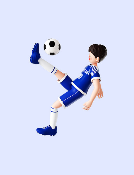 3D立体世界杯足球杯运动员人物