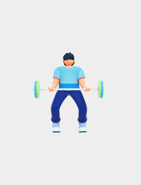 立体C4D动作运动锻炼健身举重人物3D动图gif