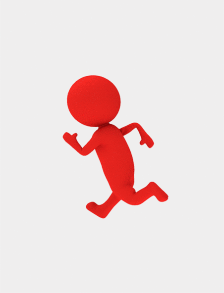 C4D红色商业人物奔跑3d立体动图gif