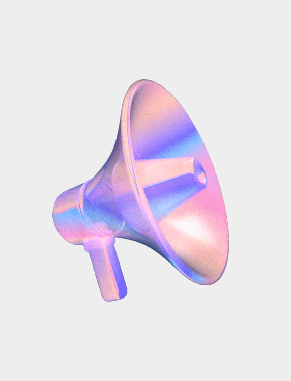 C4D立体3D彩色渐变酷炫潮流喇叭宣传动图gif
