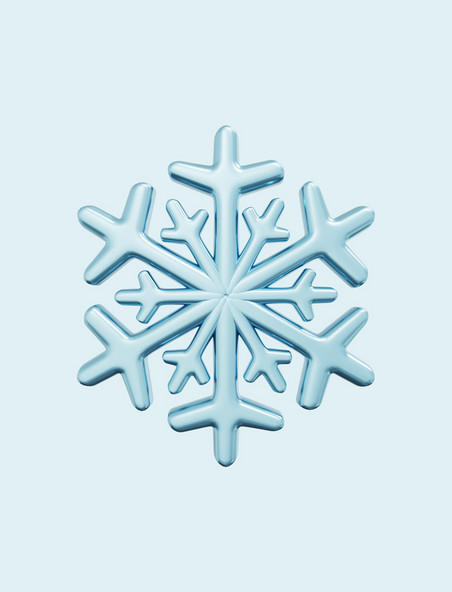 3D立体雪花下雪元素冬天冬季
