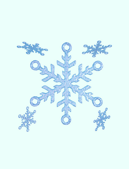 立冬蓝色透明雪花元素冬天冬季