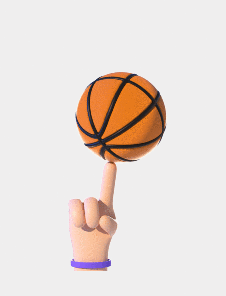立体3D运动健身篮球转动gif动图