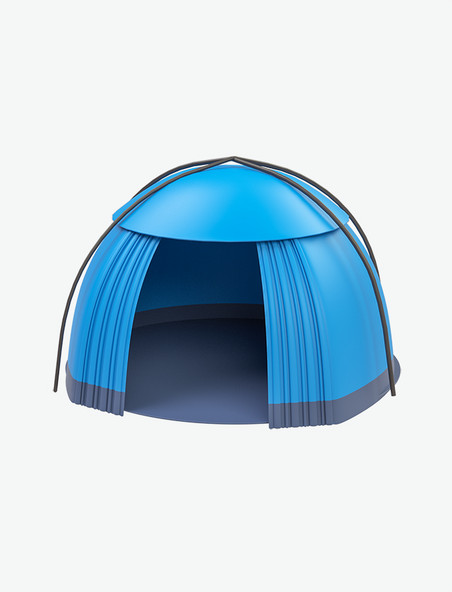 蓝色3D立体露营帐篷