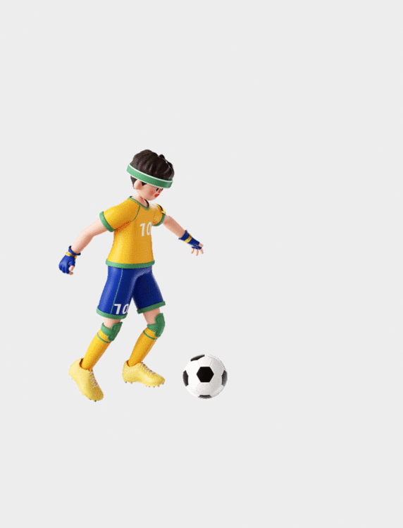 C4D立体3D世界杯足球赛事体育比赛足球运动员踢球动图gif