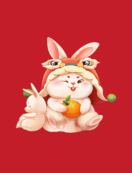 兔年春节新春新年喜庆兔子贺新春大桔大利元素