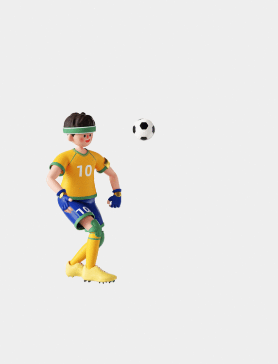 C4D立体世界杯足球赛事比赛足球运动员空中接球3D动图gif