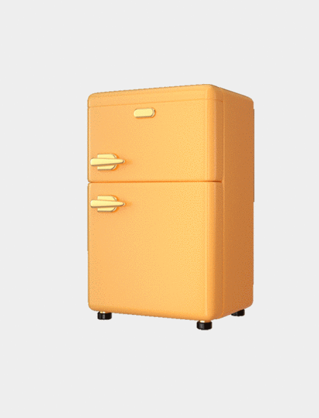 C4D立体生活家电电冰箱电冰箱3D动图gif