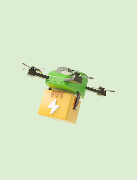 3D立体C4D绿色能源无人机送快递