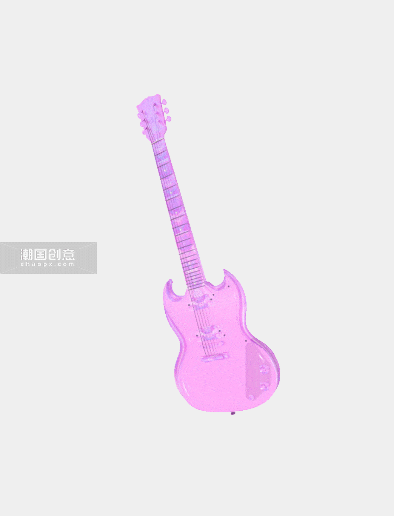 3D立体C4D吉他音乐乐器课程辅导招生动态动图GIF