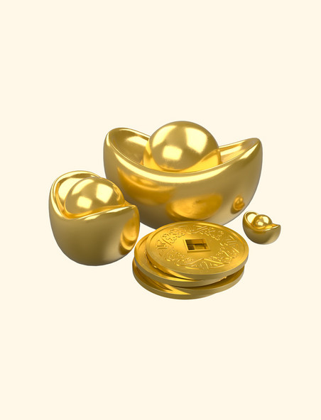 3D新年金币大元宝