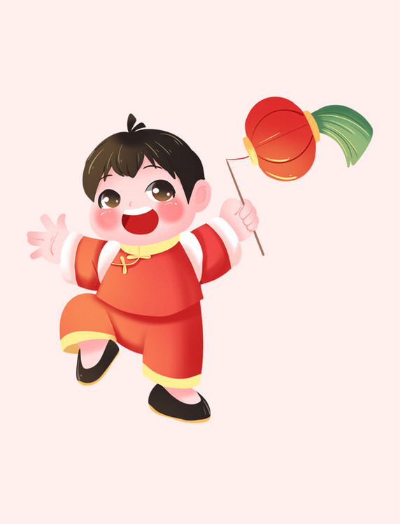 新年春节兔年大吉福娃元素