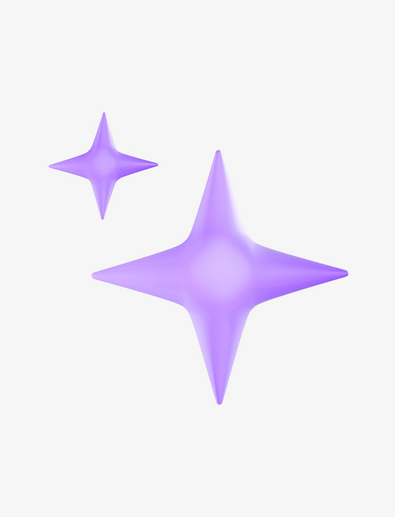 可爱装饰立体3d紫色星星