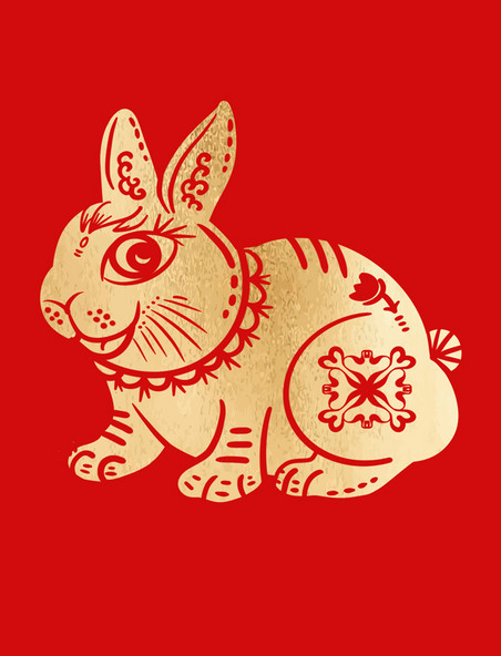 兔年春节新春春节剪纸可爱兔子新年