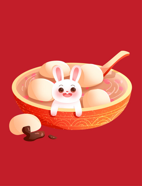 可爱小兔子兔年春节元宵节元素