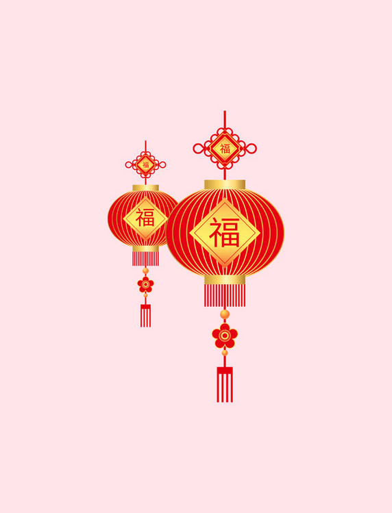 红色中国风边框灯笼剪纸元宵新年兔年春节