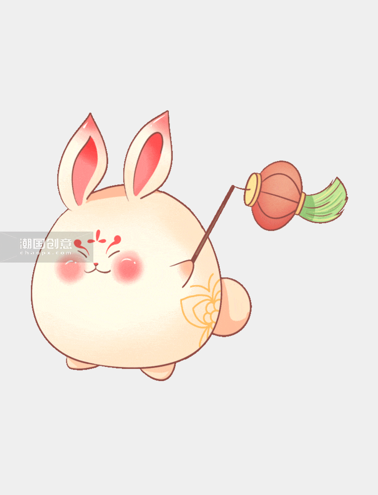 兔年春节兔子可爱灯笼小兔动图gif