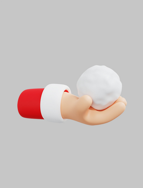 圣诞节3DC4D立体手拿雪球