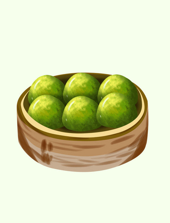 清明节绿色系青团节日美食特色小吃