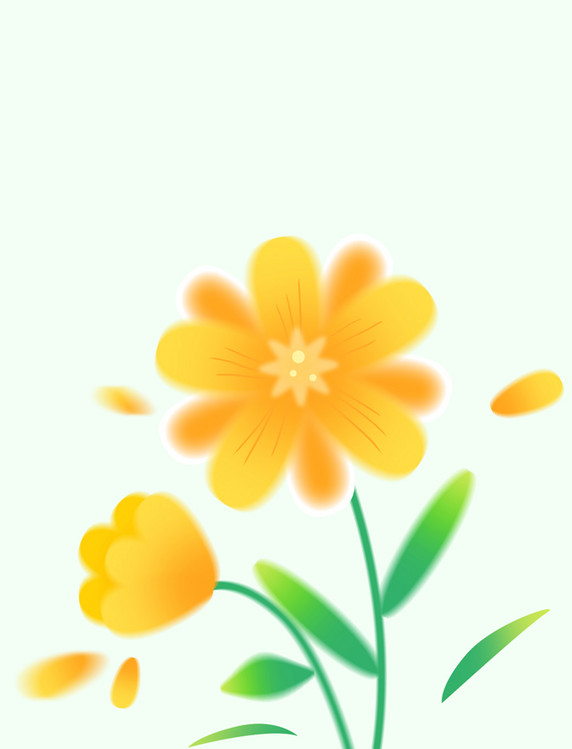 春天弥散风黄色小花鲜花