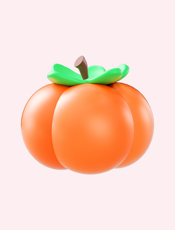 3D立体C4D水果柿子柿柿如意