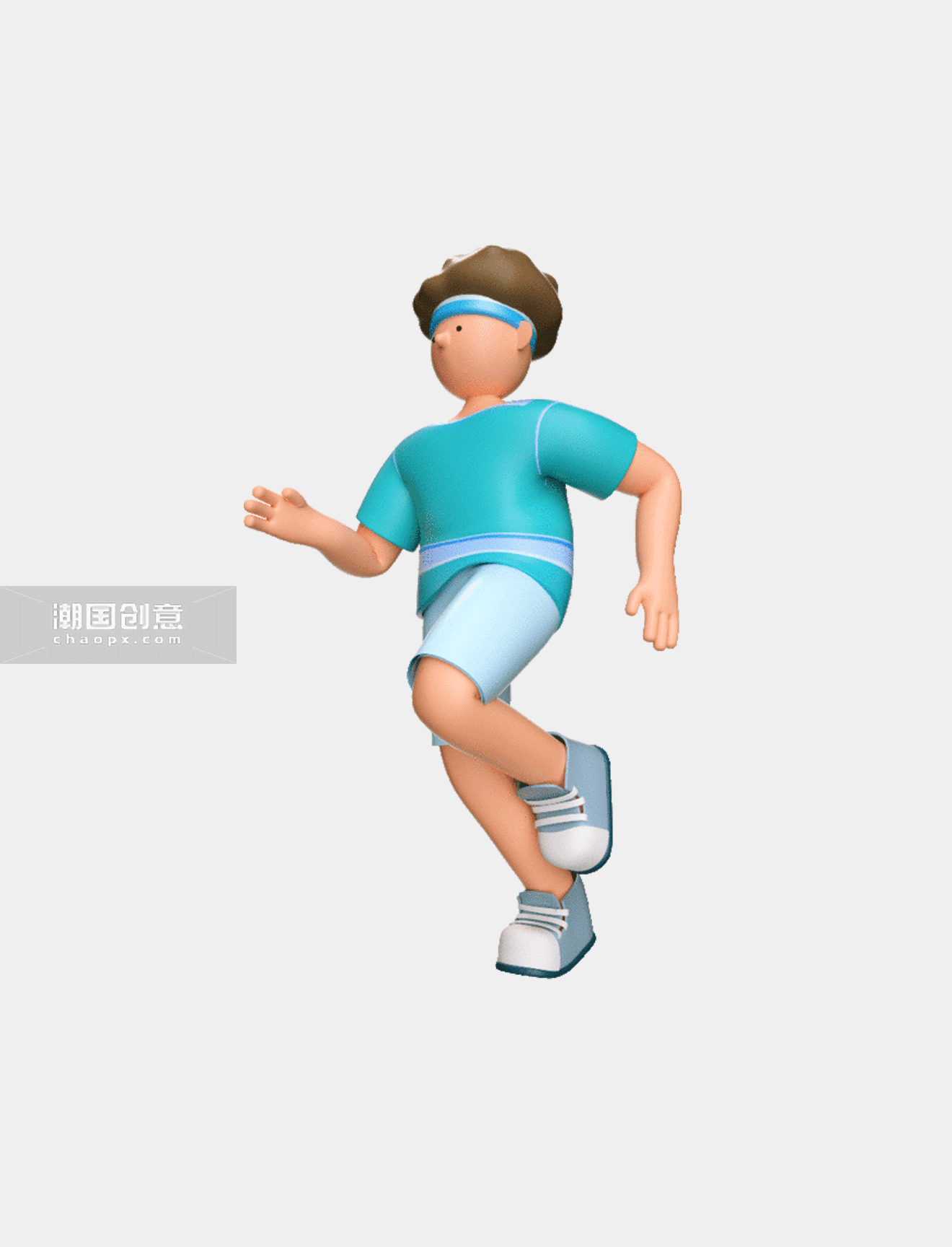 C4D立体3D运动人物跑步健身动图gif