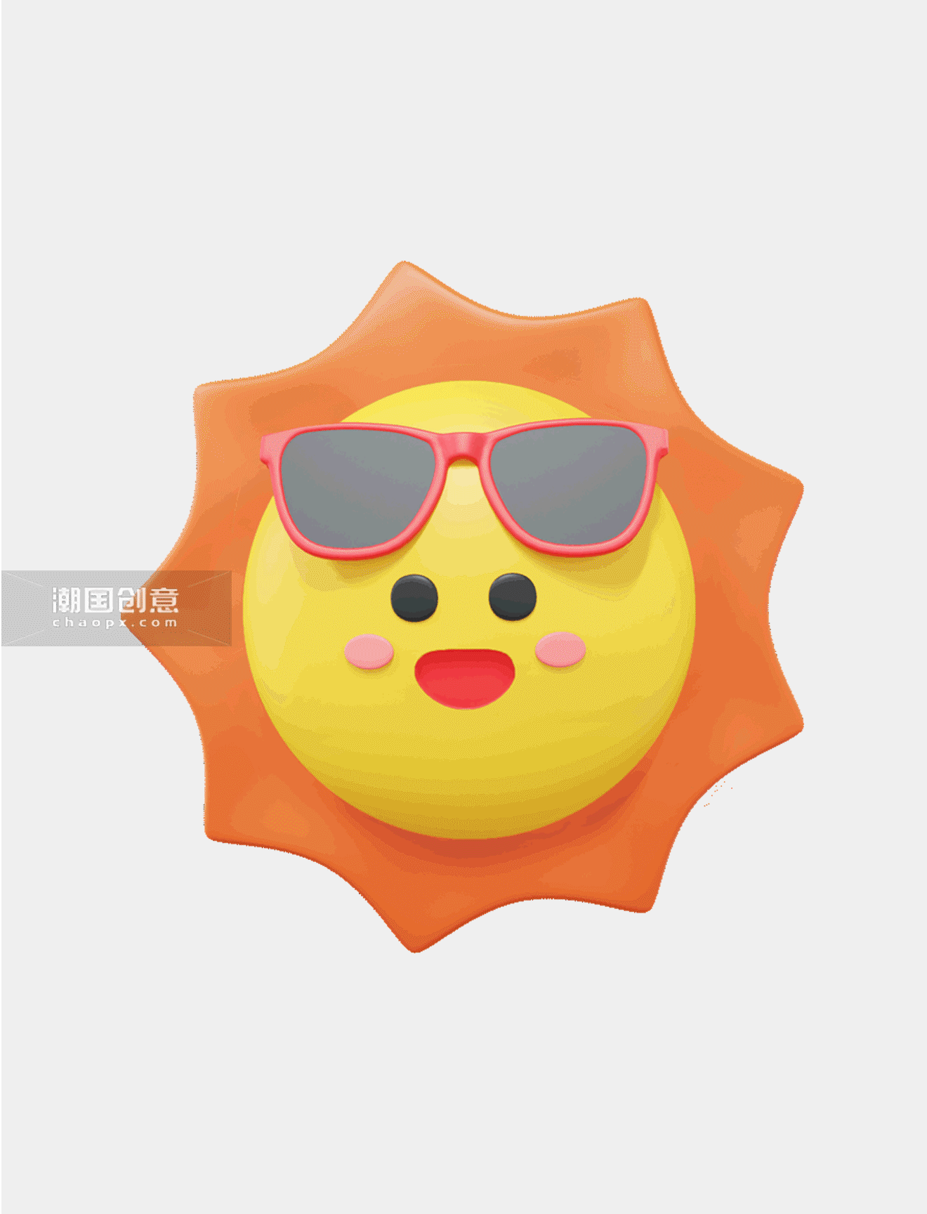 拟人太阳3DC4D立体动图gif防晒