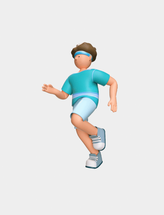 C4D立体3D运动人物跑步健身动图gif