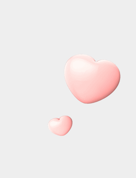 3D立体C4D粉色爱心漂浮动图gif