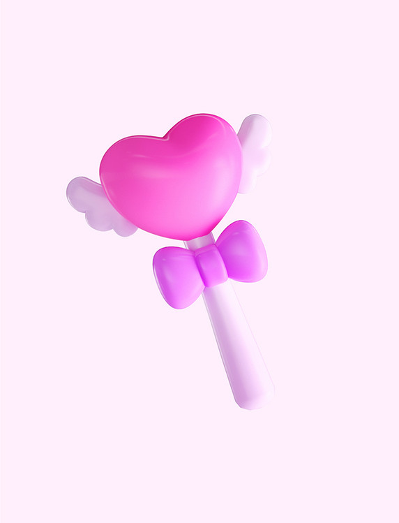 3D立体C4D情人节520表白魔法棒棒棒糖