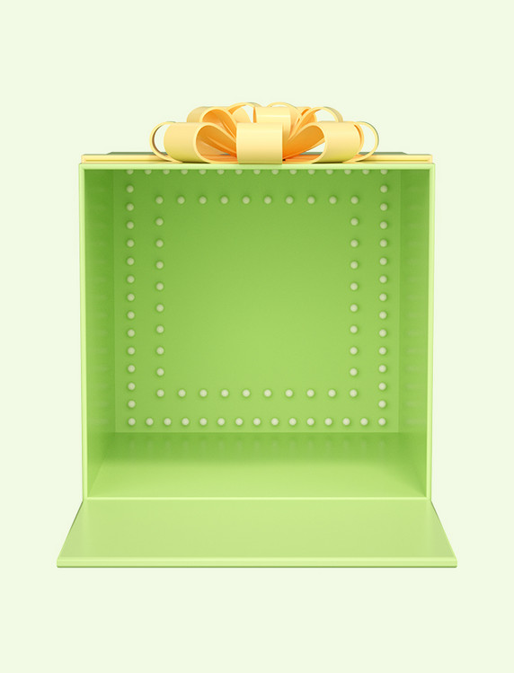 C4D礼盒边框礼物盒边框电商促销礼物绿色