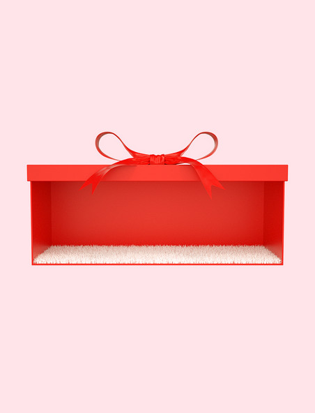立体C4D礼盒边框红色边框电商促销礼物